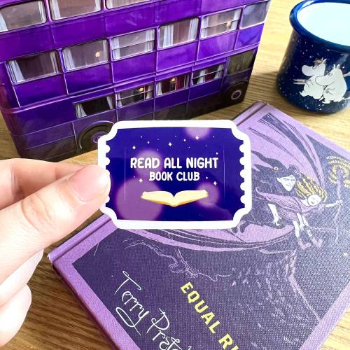 coupon read all night book club sticker