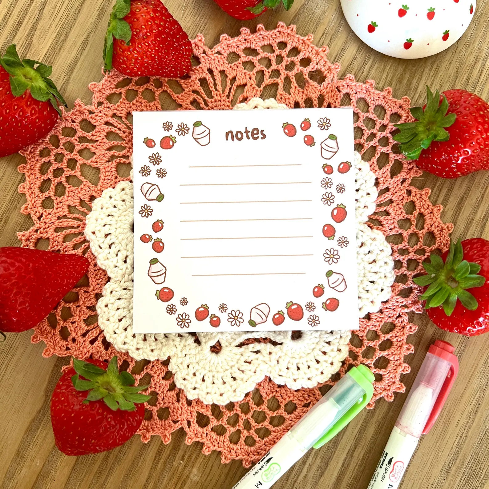 Fraises de printemps - Bloc notes