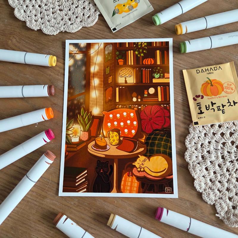 Café cosy avec la pluie – Image 2